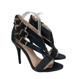 MACHI Black Strappy Boadan Heels/ Sandals   Size 7